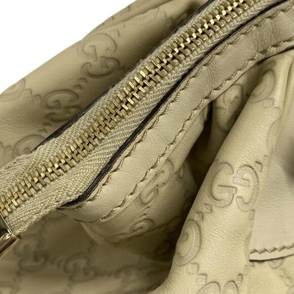 Auth GUCCI Sukey/Guccissima 223974 Cream Leather Handbag - Picture 14 of 16